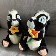 Disney Putois Skunk Bambi Flower Plush - Lot of 2 Disneyland Paris