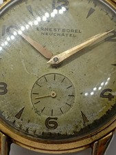 Vintage RARE ERNEST BOREL NEUCHATEL Jumbo Size Gold Plated Cal AS 1130 From 1960