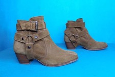 bottines boots BERENICE look santiags cuir daim marron pointure 36 EU