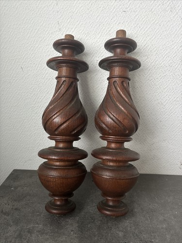 Lot colonnes bois - bois, tourné