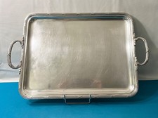 Plateau de service CHRISTOFLE modèle RUBANS CROISÉS métal argenté 52x32 cm