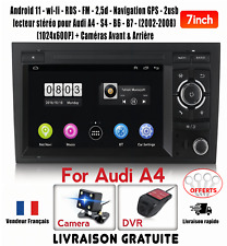 Autoradio Android Wifi GPS Audi A4 S4 B6 B7 (2002-2008) Caméras Avant et Arrière