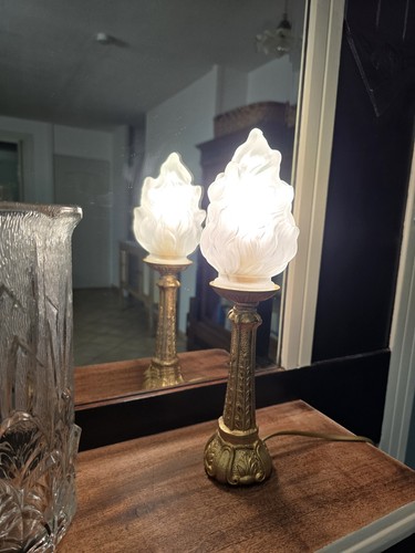 Lampe table vintage métal - de,