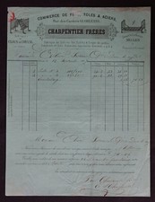 Invoice 1867 ORLEANS IRON TRADE CANVAS STEEL CARPENTER HORSE NAILS 149