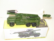 DINKY TOYS, nice rocket launcher (original) military UK honest john black rim M