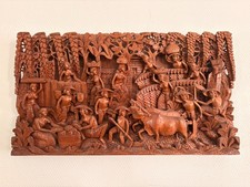 Ancien Panneau Bas Relief