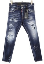 DSQUARED2 Cool Guy Hommes Jean 42 Coupe Fuseau Distress Splatter Effet RRP739 I