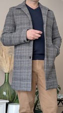 Manteau mi long à motif