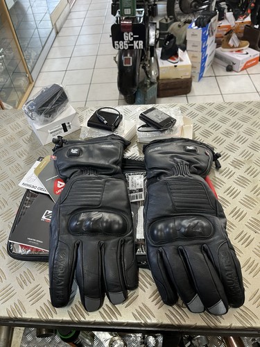 Gants chauffants cuir moto - gants,