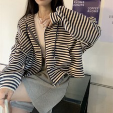 Femmes Fille Rayure Capuche