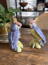 Vtg Pair Karl Ens Style Cockatiel Cockatoo Parrot on Branch
