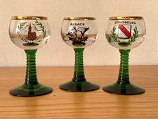 3 Petits Verres à Liqueur Schnaps Digestif décor Alsace