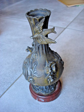 Pot de fleur aux oiseaux art déco régule sur marbre