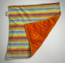 Bebe Bella Designs Security blanket orange Stripes Blue Green Raised bumps