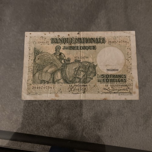 Billet francs belge 1937 - billet,