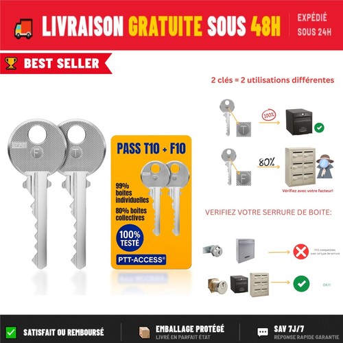 Lot clés ptt t10 f10 - lot,