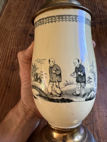 Lampe pétrole faïence - lampe,
