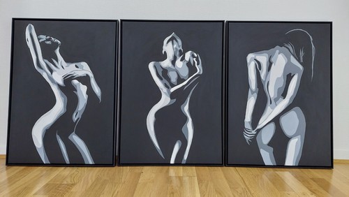 Tableau triptyque érotique - tableau, "Érotique"