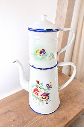 Cafetière ancienne tôle - cafetière,