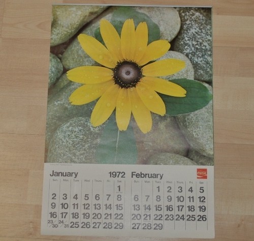 Beau calendrier coca cola 1972 - coca-cola,