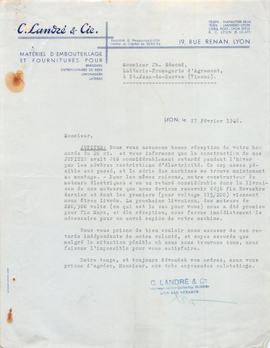 Facture 1945 materiel - materiel, d