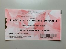 TICKET CONCERT BLACK M & LES INVITES DU WATI B 28 NOVEMBRE 2015 LES ARENES METZ