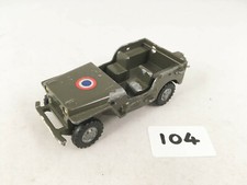 VINTAGE JOUETS GEVARM FRANCE WILLYS JEEP FRENCH ARMY MILITARY DIECAST MODEL 1:43