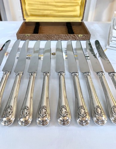 Couteaux argent fourré - , et