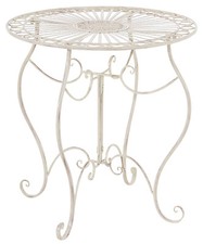 Table Ronde de Jardin Indra Fer Forgé Diamètre 70 cm Table d'Extérieur Terrasse