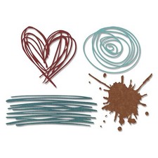 660222 Outil de Scrapbooking Thinlits Die Set 4 Pièces Griffonages et Floc de...