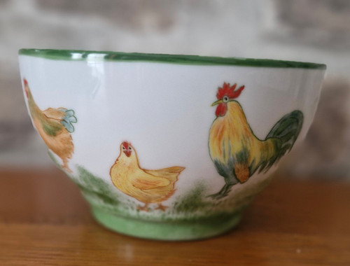 Bol ancien decor - decor, poules