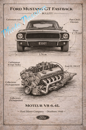 Photo ford mustang fastback - ford,