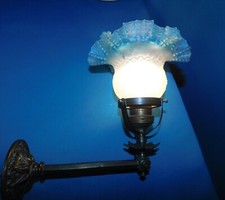 OLD BRONZE GAS NOZZLE SCONCE XXth 1900 ELECTRIFIED. L TOTAL 25 cm