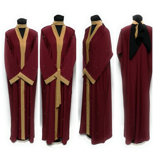 Femme ouvert avant abaya maxi - ouvert,