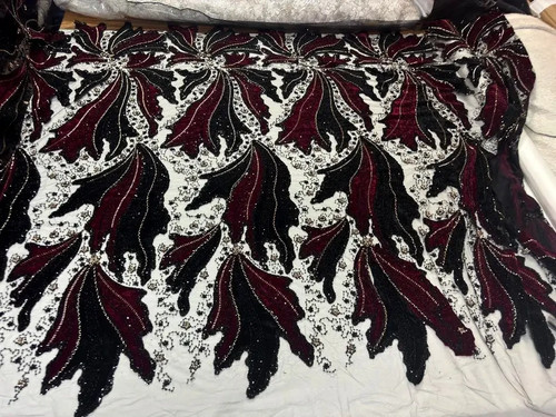Tissu tulle brodé - tulle,