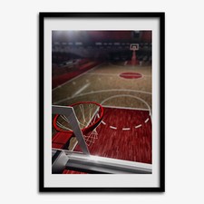 Photo 70x100cm Décor MDF Le salon Cadre Terrain de basketball