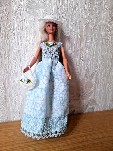 Robe longue bleu ciel - , et