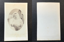 Baby on his deathbed, post-mortem photo, circa 1880 vintage cdv albumen prin