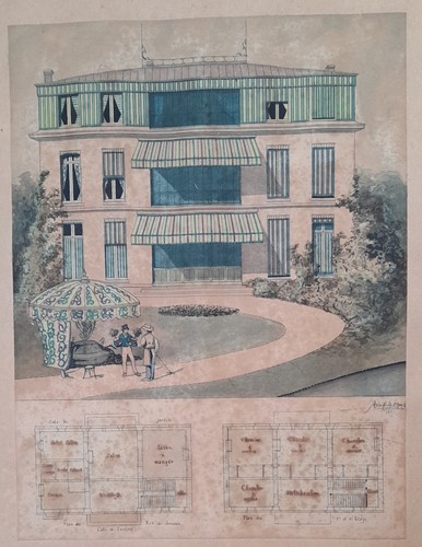 Dessin architecte 19ème - dessin, d'architecte