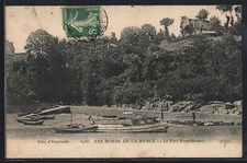 CPA Saint-Hubert, Les bords de la Rance avec bateaux amarrés 