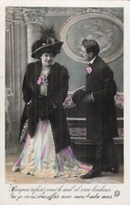 CP MUSTACHE AND WOMAN ELEGANT FUR FEATHER HAT - 21627