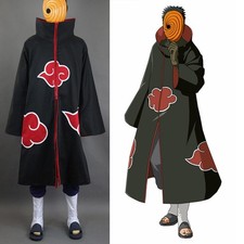 Xmas Nar Akatsuki Tobi Uchiha Obito Robe Cloak Coat + Resin Mask Cosplay Costume