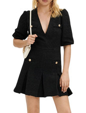 Maje Robe Courte Femme Tweed