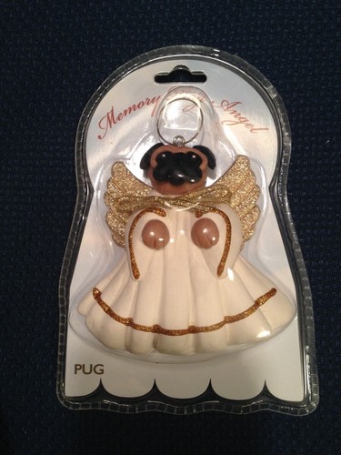 Pug memory dog angel ornament - pug,