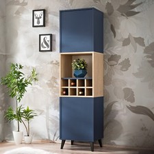 komodee Fondi Buffet Haut, Pour Salon, Style Skandinave, Bleu, Bois Clair