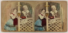 The Confessional UK Photo Stereo Albumin Genre Scene Vintage c1860