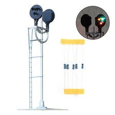 Signal modèle à l'échelle métallique HO avec artisanat fin et 2 cibles oppos