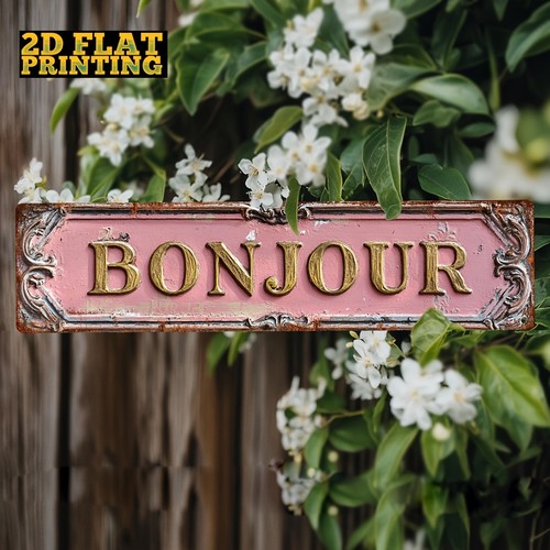 Pink ornate frame - pink, bonjour