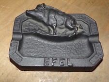 CENDRIER ANCIEN EN FONTE EFEL SANGLIER EN RELIEF