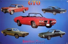 PLAQUE METAL USA vintage PONTIAC GTO AMERICAN CLASSIC - 42 X 27 cm